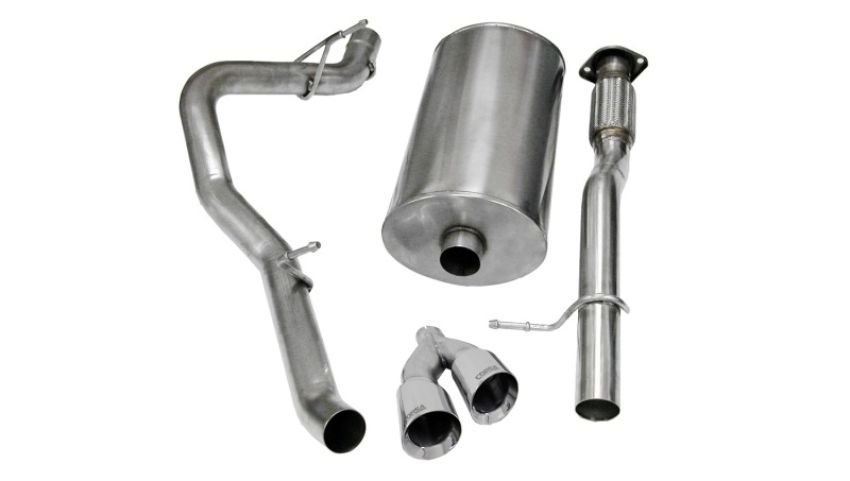 Corsa Performance 14914 3.0in. Cat-Back Single Side Exit with Twin 4.0in. Polished Pro-Series Tips