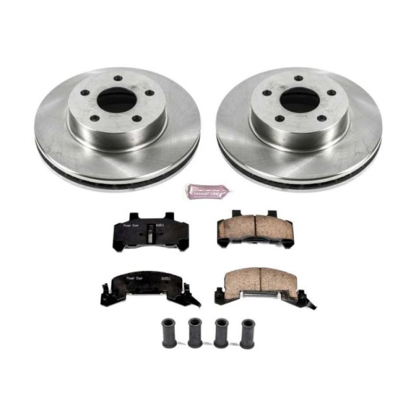 PowerStop KOE7372 OE Stock Replacement Low-Dust Ceramic Brake Pad and Rotor Kit