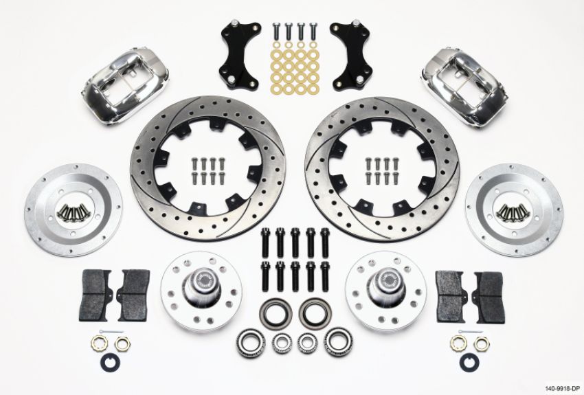 Wilwood 140-9918-DP Forged Dynalite Front Kit 12.19in Drilled-Polished WWE ProSpindle