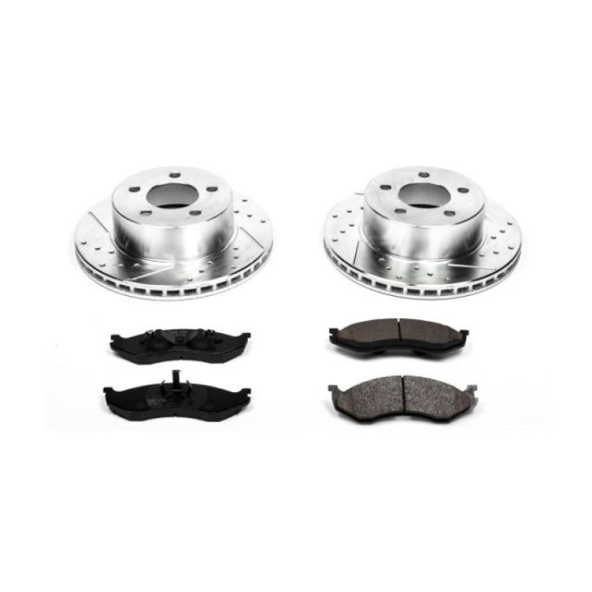 PowerStop K2119 Z23 Daily Driver Carbon-Fiber Ceramic Brake Pad and Drilled & Slotted Rotor Kit
