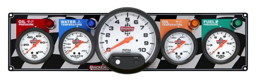 QUICKCAR RACING PRODUCTS QRP61-6051 4 Gauge Panel W/ 5in Tach