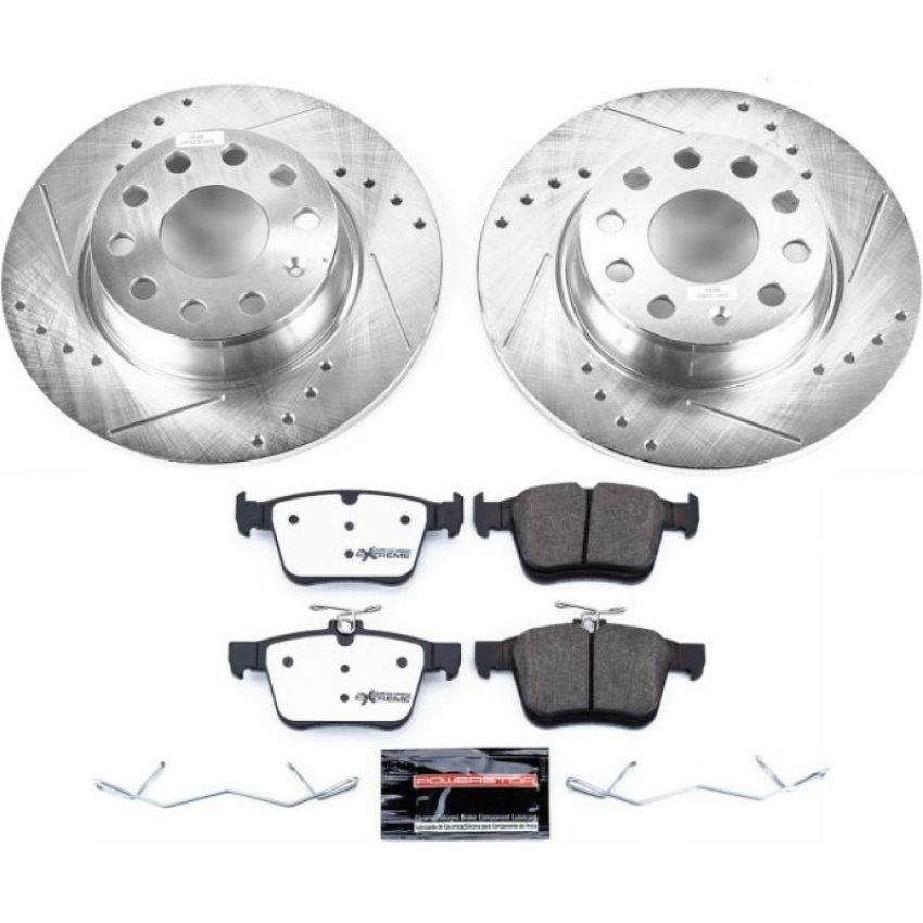 PowerStop K7093-26 Z26 Street Performance Ceramic Brake Pad and Drilled & Slotted Rotor Kit