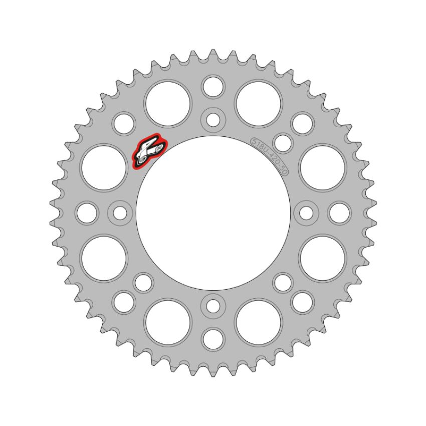 Renthal 518U-420-48GPSI 2025 KTM 65 Rear Chain Wheel - Silver 420-48GP Teeth