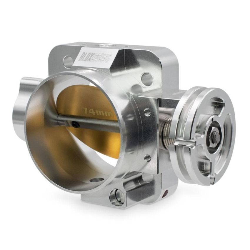 BLOX Racing Honda B/D/H/F Series Engines 74mm Silver Billet Throttle Body V2 / Includes TPS