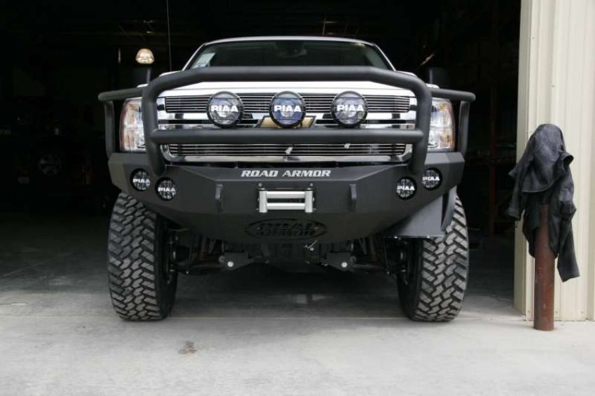 Road Armor 38205B 11-14 Chevy 2500 Stealth Front Winch Bumper w/Lonestar Guard - Tex Blk