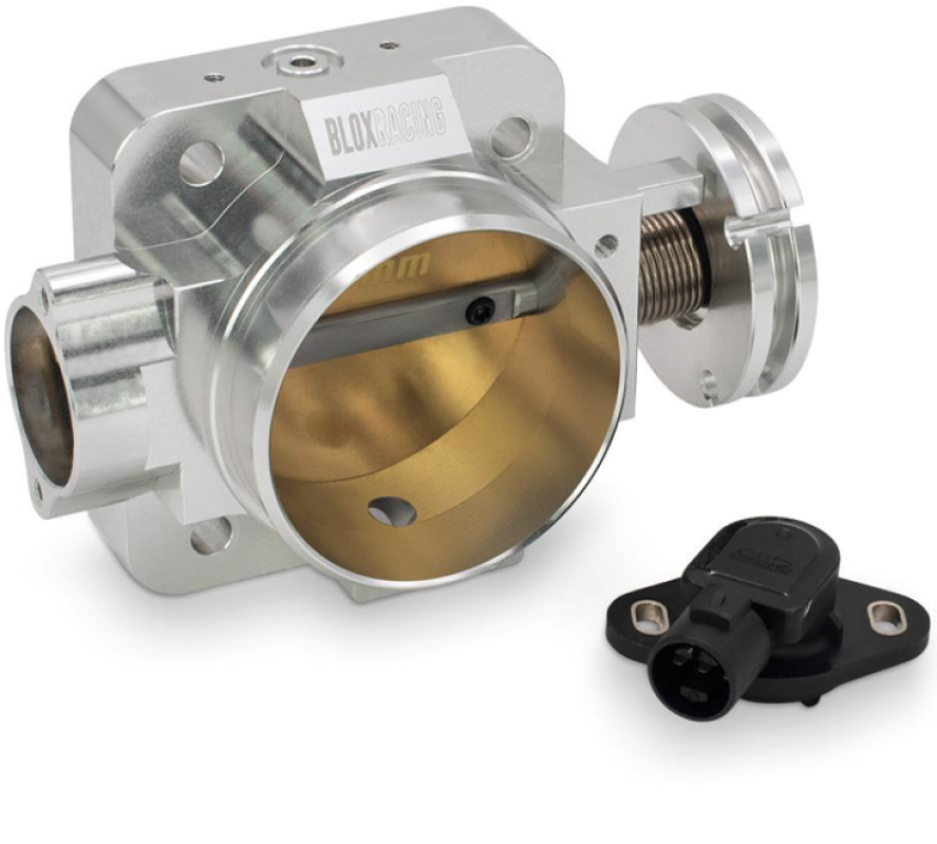 BLOX Racing Honda B/D/H/F Series Engines 76mm Silver Billet Throttle Body V2 / Includes TPS