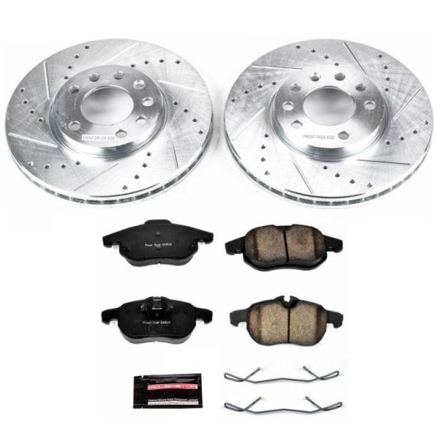 PowerStop K978 Z23 Daily Driver Carbon-Fiber Ceramic Brake Pad and Drilled & Slotted Rotor Kit