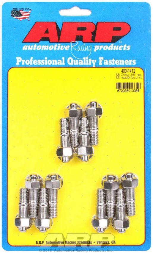 ARP ARP400-1412 S/S Header Stud Kit - 3/8 x 1.670 OAL (12)