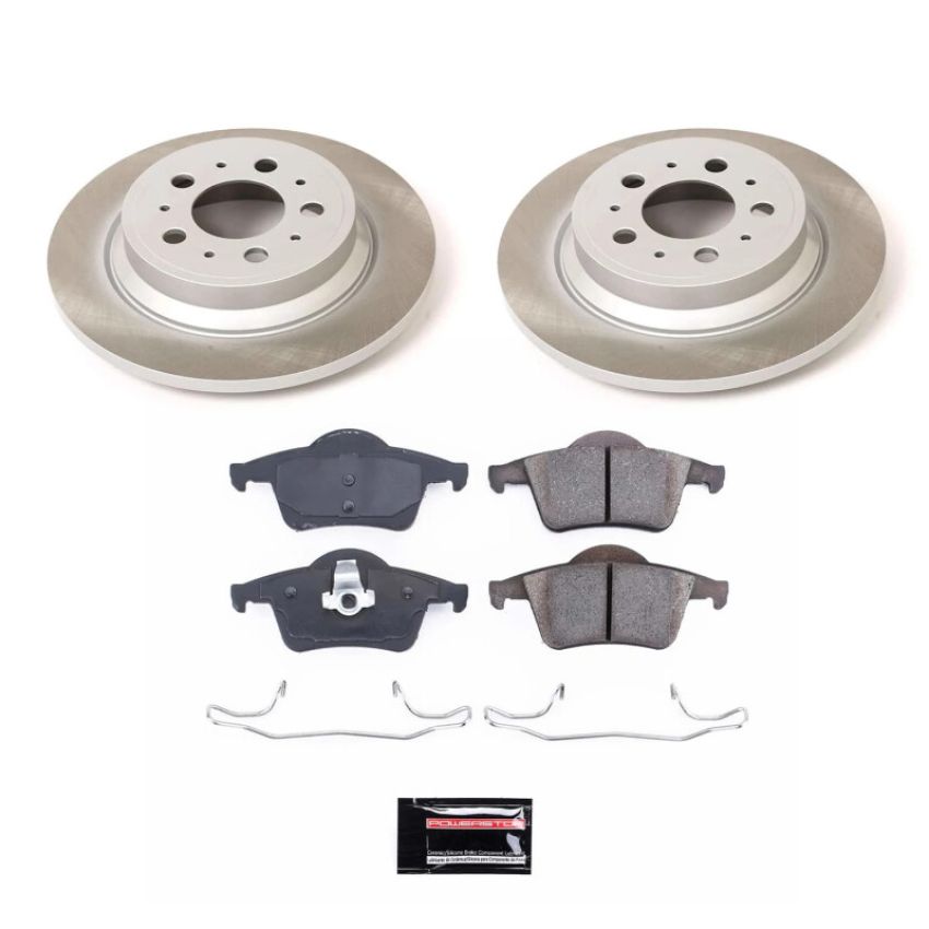 PowerStop SC5196 Semi-Coated Rotor and Low-Dust Ceramic Brake Pad Kit