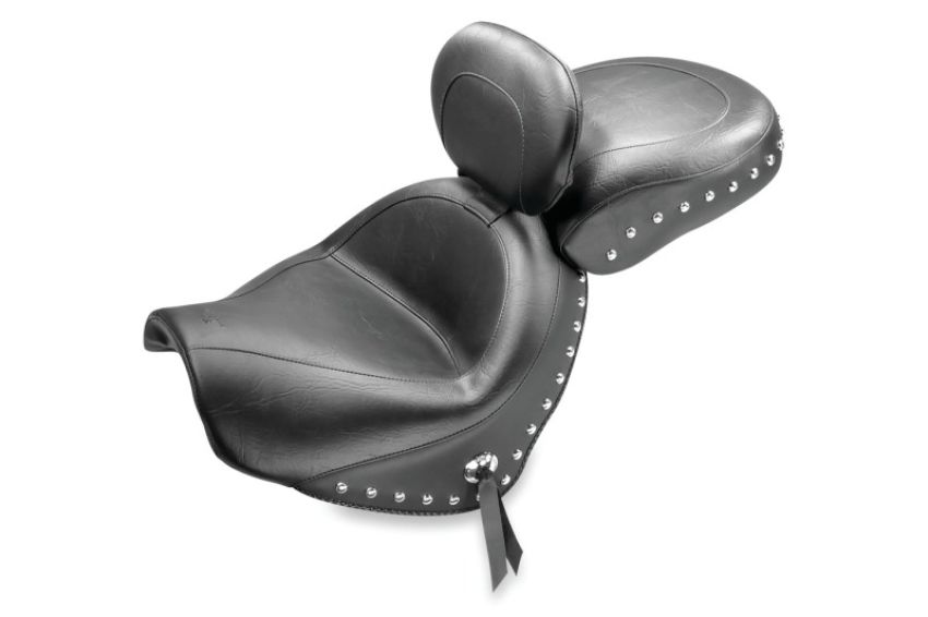 Mustang Motorcycle 79282 Mustang 05-08 Suzuki Blvd C50,05-08 Blvd C50T,01-04 VL800 Volusia Std Touring 2PC Seat w/Studs-Black