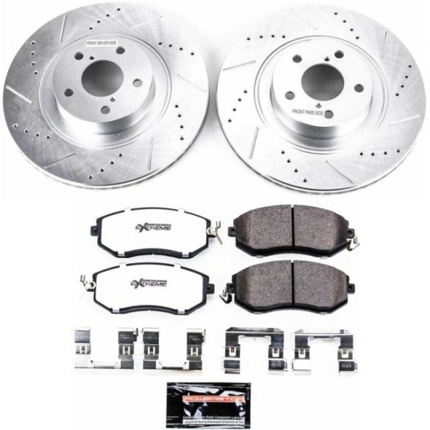 PowerStop K6082-26 Z26 Street Performance Ceramic Brake Pad and Drilled & Slotted Rotor Kit