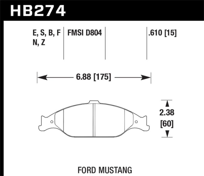Hawk Performance HB274F.610 HPS Disc Brake Pad