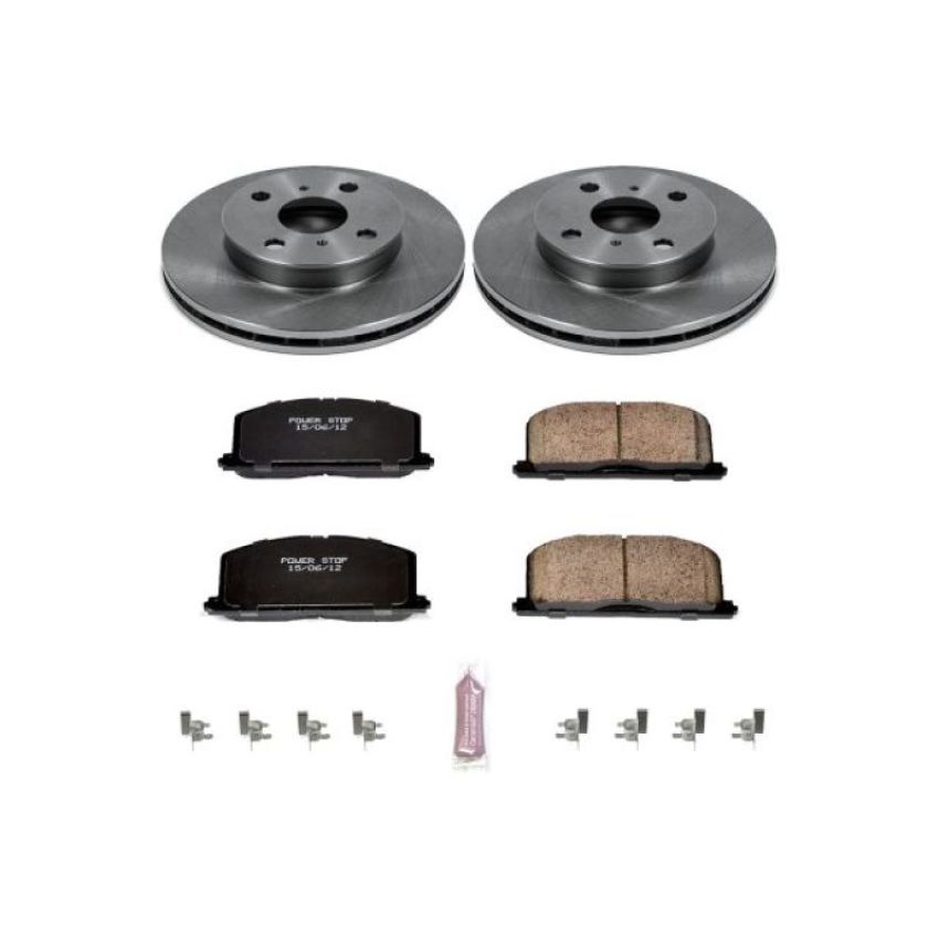 PowerStop KOE6239 OE Stock Replacement Low-Dust Ceramic Brake Pad and Rotor Kit
