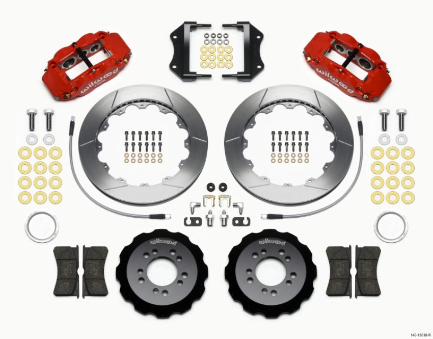 Wilwood 140-13018-R Narrow Superlite 6R Front Hat Kit 12.88in Red 2013-Up Ford Focus ST w/ Lines