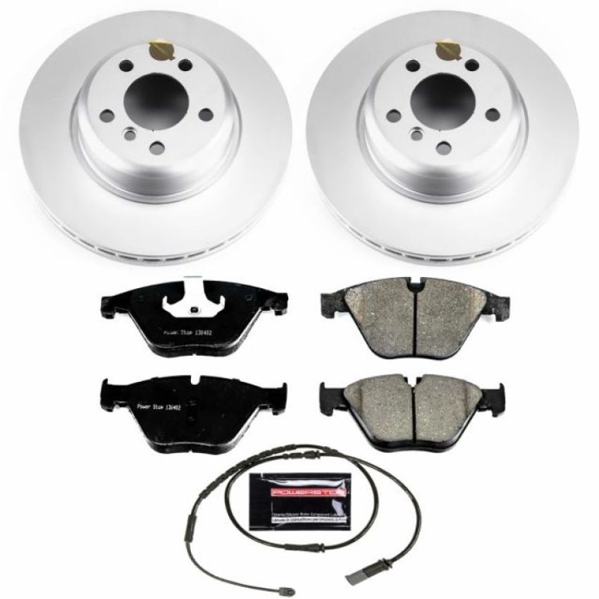 PowerStop CRK7163 Genuine Geomet Coated Rotor and Carbon-Fiber Ceramic Brake Pad Kit