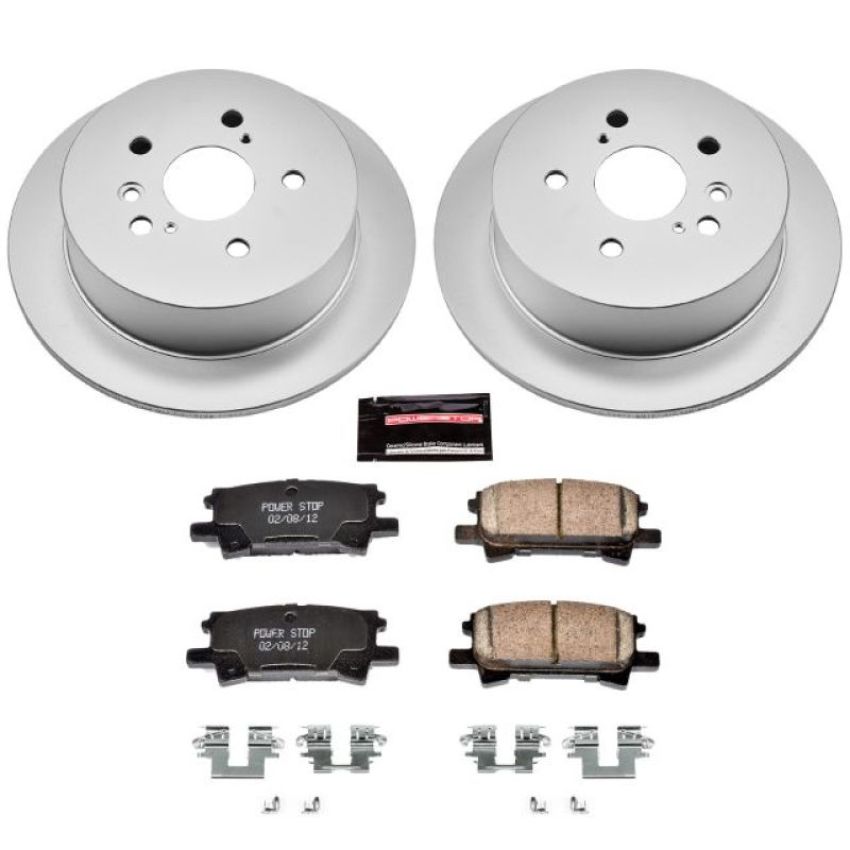 PowerStop CRK5333 Genuine Geomet Coated Rotor and Low-Dust Ceramic Brake Pad Kit