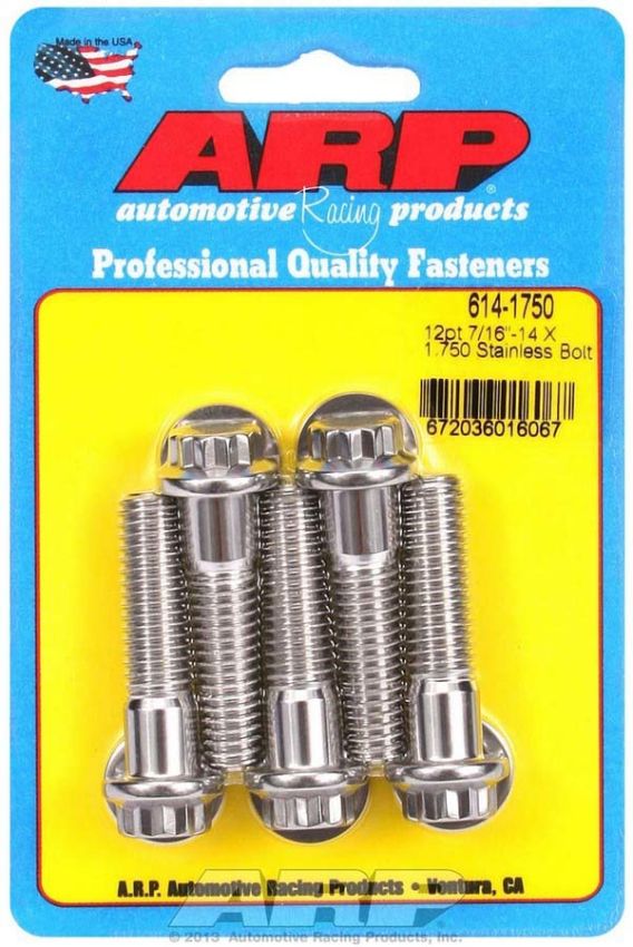 ARP ARP614-1750 S/S Bolt Kit - 12pt. (5) 7/16-14 x 1.750