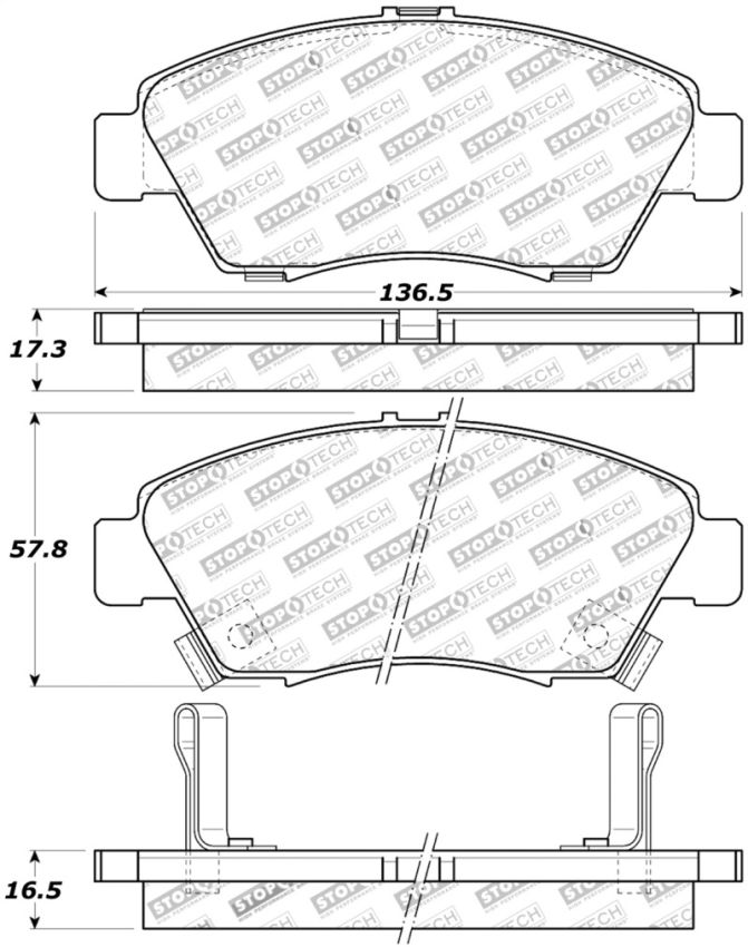 StopTech Performance 02-06 Acura RSX Type S / 93-95 Civic Coupe / 04-05 Civic Si / 93-97 Civic Del