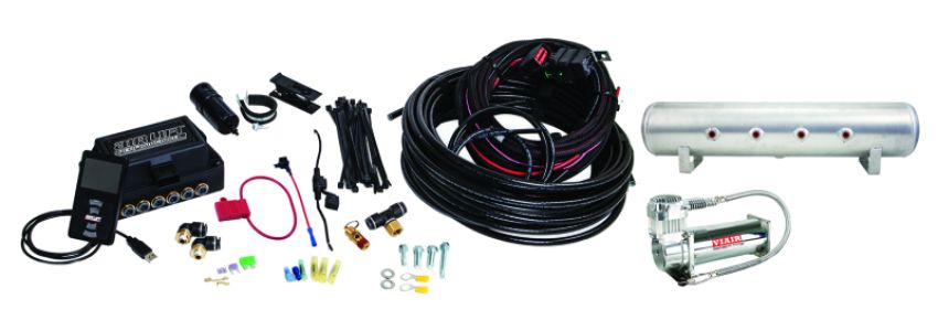 Air Lift Performance 3P (1/4 Air Line 4 Gal 7-Port  Raw Aluminum Tank VIAIR 444C Comp)