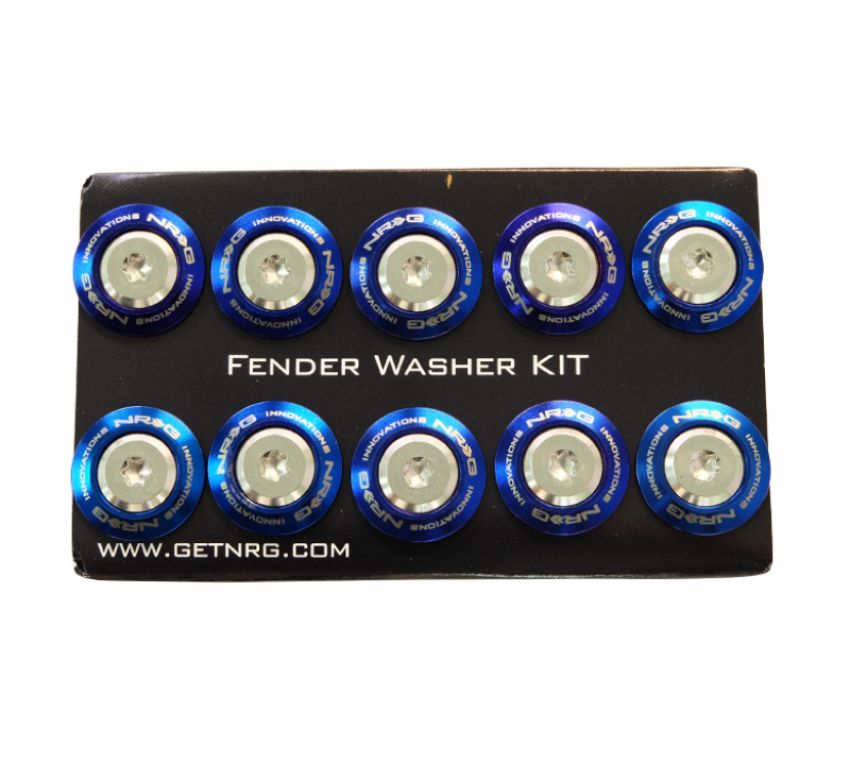 NRG FW-200TS Fender Washer Kit (TI Series) M6 Bolts/SS For Plastic (Silver Washer/TI Burn Screw) - Set of 10