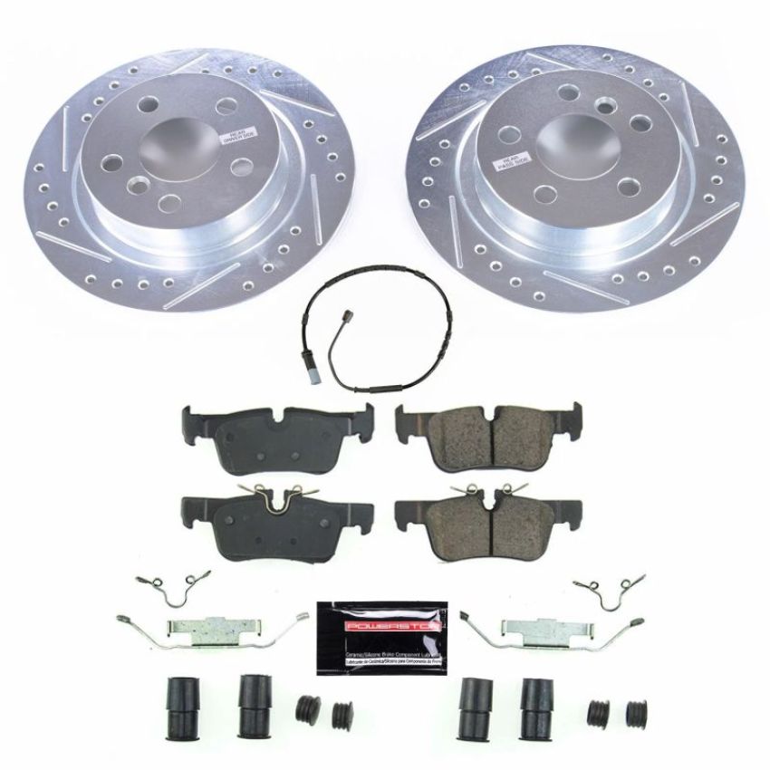 PowerStop K8110 Z23 Daily Driver Carbon-Fiber Ceramic Brake Pad and Drilled & Slotted Rotor Kit