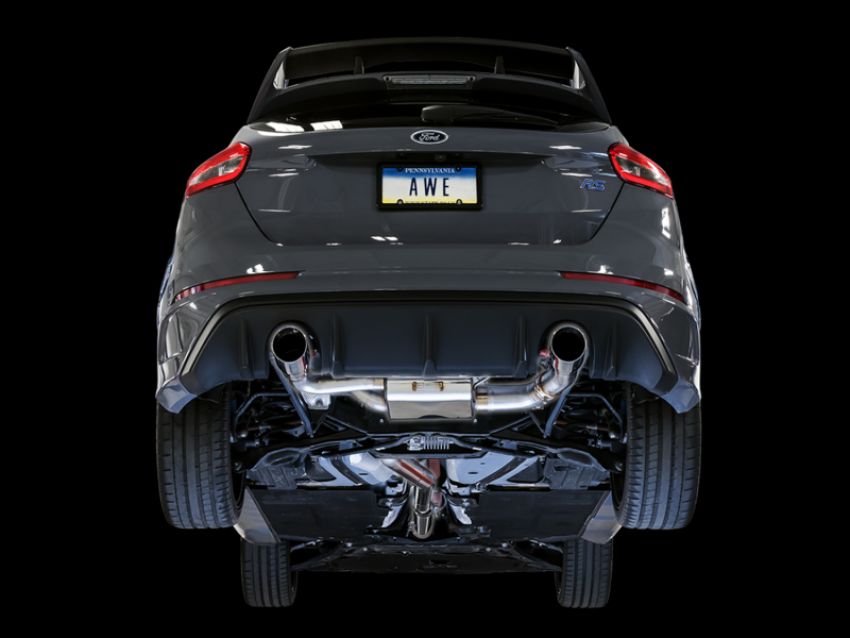AWE Tuning 3025-32024 Ford Focus RS SwitchPath Cat-back Exhaust - Chrome Silver Tips