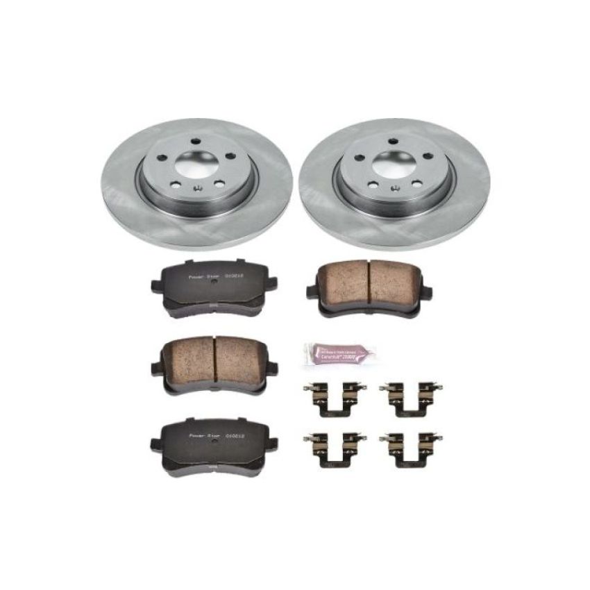 PowerStop KOE4745 OE Stock Replacement Low-Dust Ceramic Brake Pad and Rotor Kit