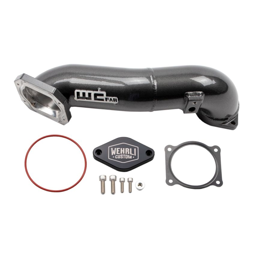 Wehrli WCF100328-GRY 2011-2016 LML Duramax Passenger Side Upper Crossover Intercooler Pipe Kit WCFab- Grey