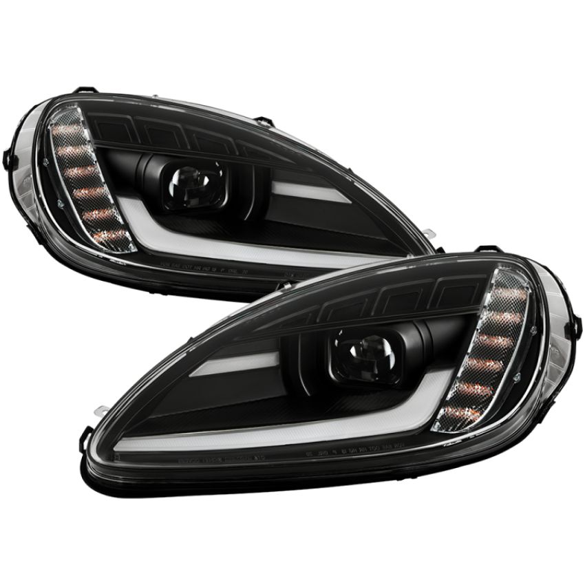 SPYDER 5087935 Projector Headlights - Sequential LED Turn Signal - Black