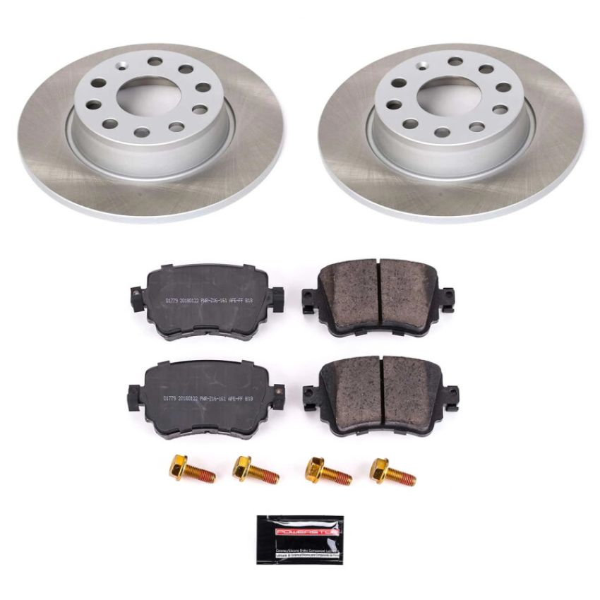 PowerStop SC7053 Semi-Coated Rotor and Low-Dust Ceramic Brake Pad Kit
