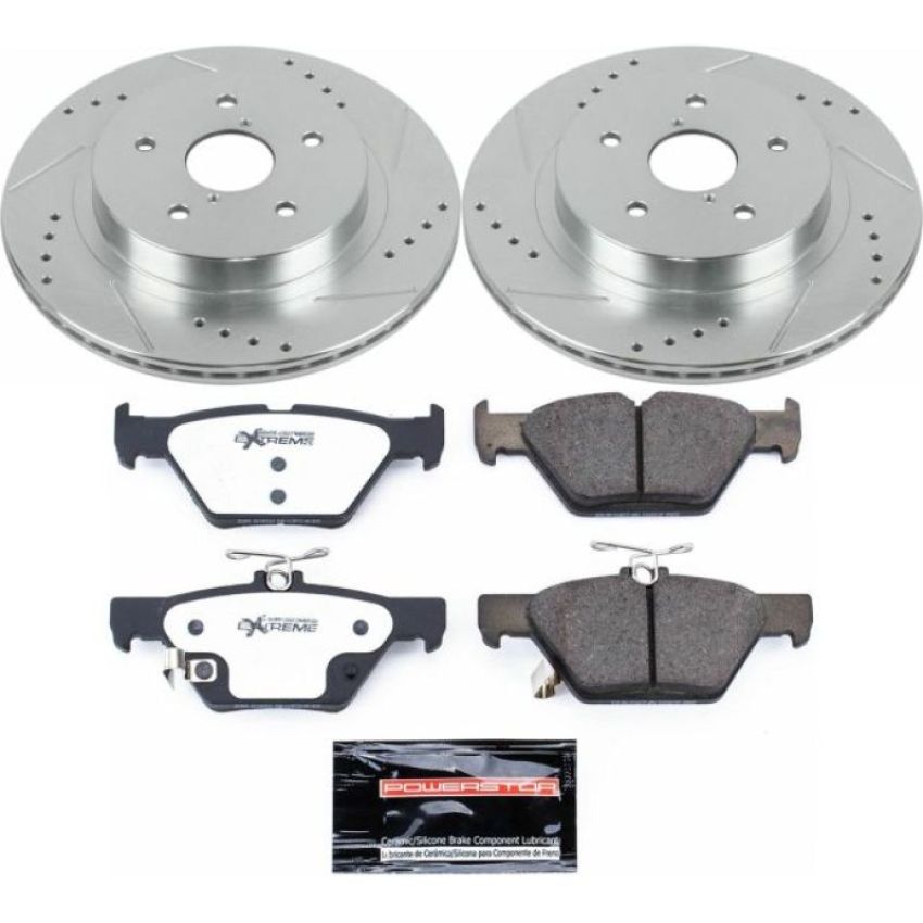PowerStop K7039-26 Z26 Street Performance Ceramic Brake Pad and Drilled & Slotted Rotor Kit
