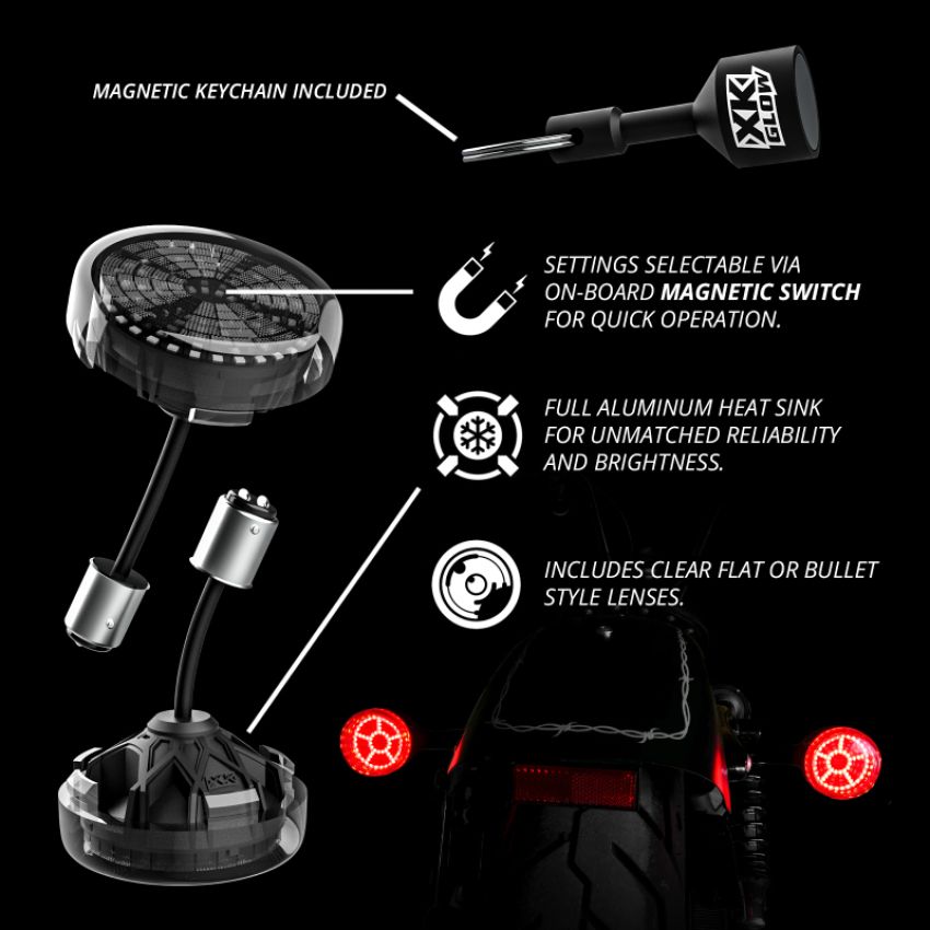 XKGLOW XK-MTP56-FR XK Glow Pro Series MotoTurnz - 1156 Flat Style Rear