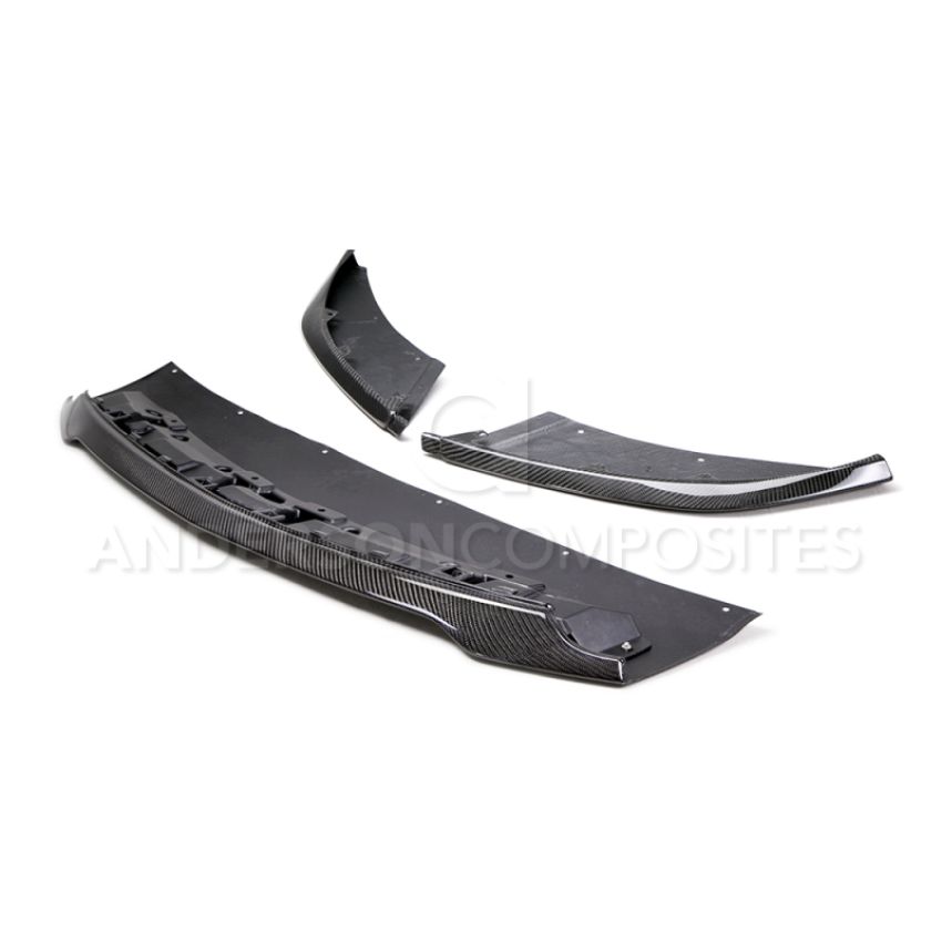 Anderson Composites AC-FL15MU350 2015-2017 Ford Mustang Shelby GT350 Carbon Fiber Front Splitter (3 PC)