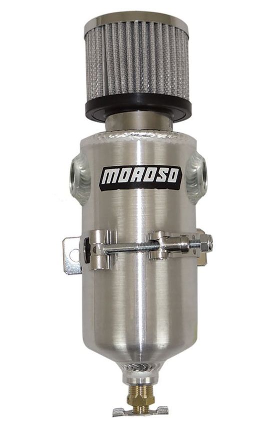 Moroso 85455 Breather Tank/Catch Can - Two 1/2in NPT Female Fittings - Aluminum