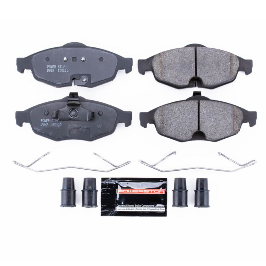 PowerStop Z23-869 PowerStop - Z23 Daily Driver Carbon-Fiber Ceramic Brake Pads with Hardware Kit