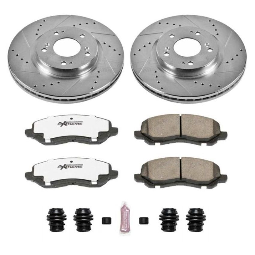 PowerStop K094-26 Z26 Street Performance Ceramic Brake Pad and Drilled & Slotted Rotor Kit