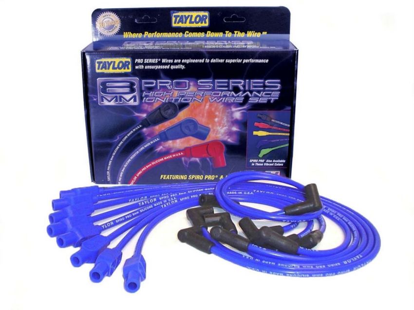 Taylor Cable 74676 Blue Spiro-Pro 8 Cylindr Plug Wire Set