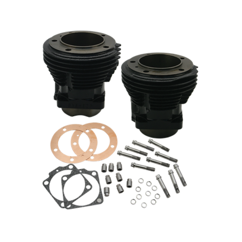 S&S Cycle 91-9200 66-84 BT w/ S&S 98in Sidewinder Kit 3-5/8in Bore Cylinder Set - Gloss Black