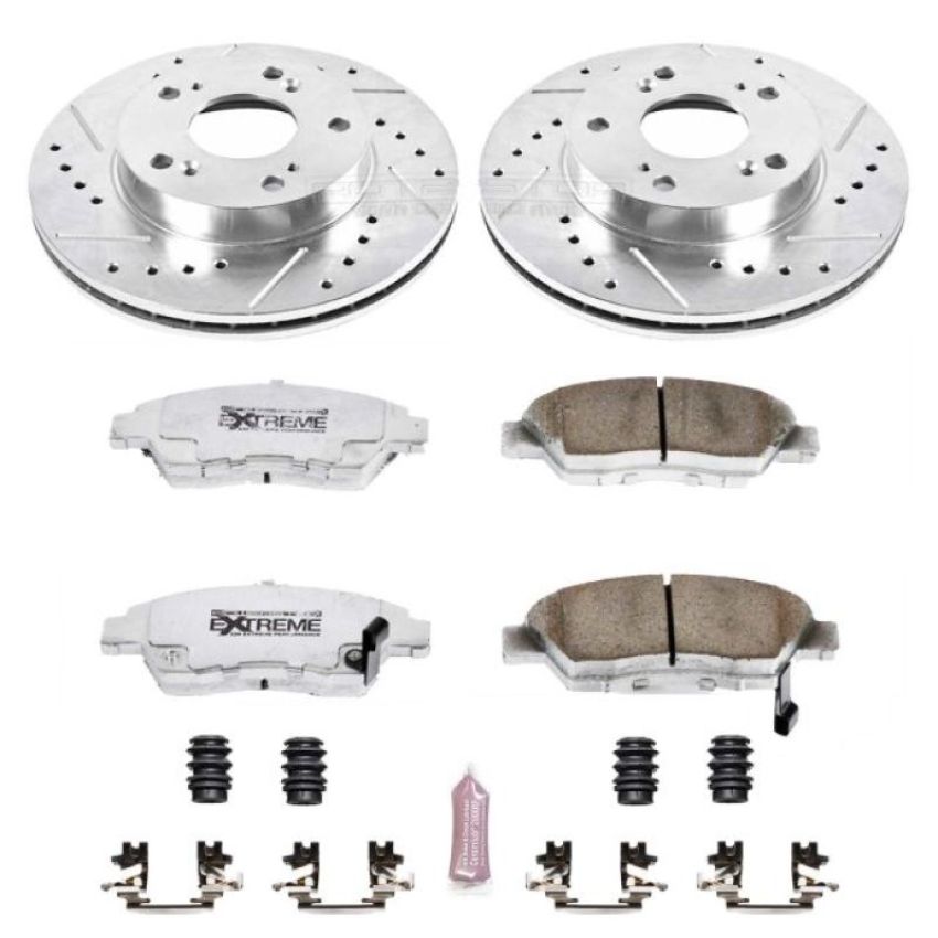 PowerStop K2386-26 Z26 Street Performance Ceramic Brake Pad and Drilled & Slotted Rotor Kit