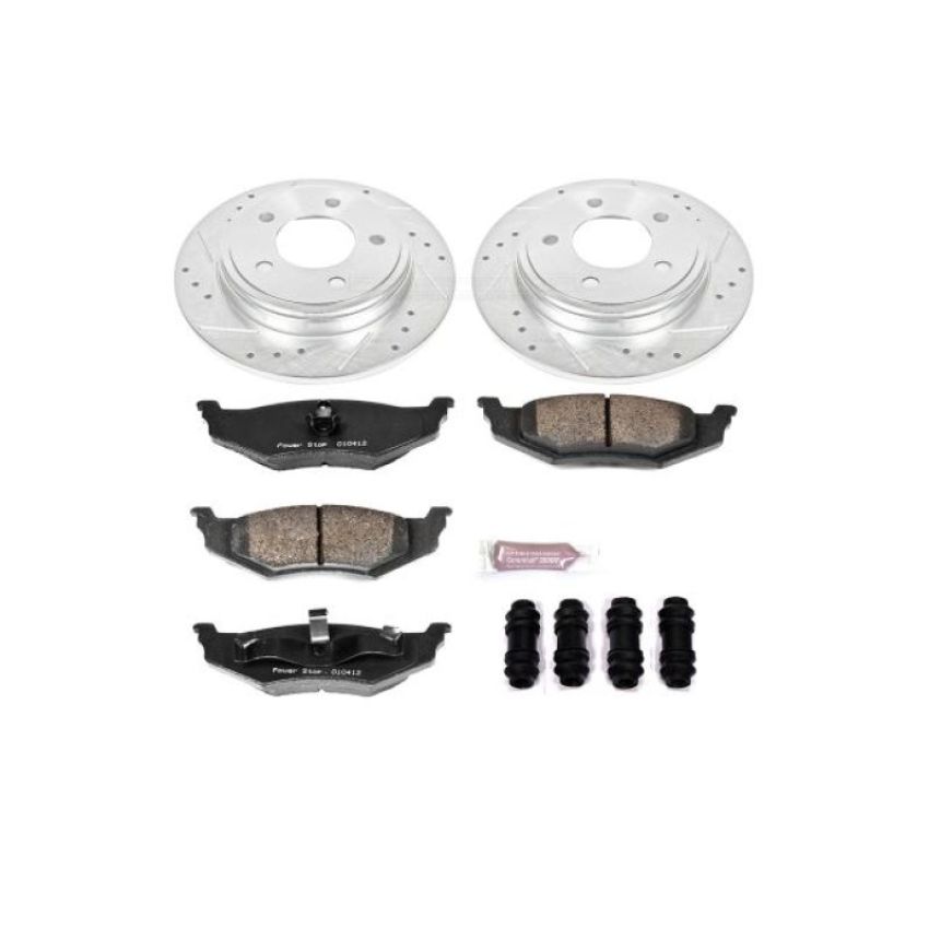 PowerStop K6263 Z23 Daily Driver Carbon-Fiber Ceramic Brake Pad and Drilled & Slotted Rotor Kit