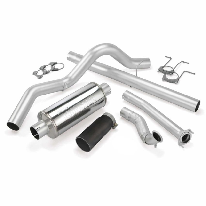 Banks Power 46298-B 94-97 Ford 7.3L ECLB Monster Exhaust System - SS Single Exhaust w/ Black Tip