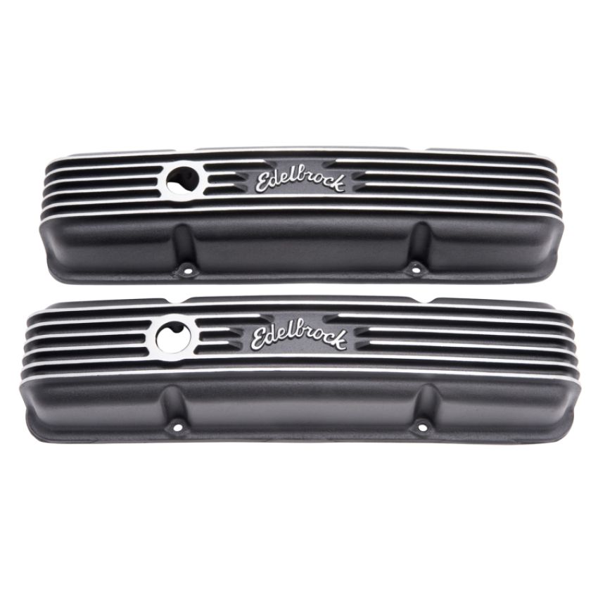 Edelbrock 41433 Valve Cover Classic Series Chevrolet 1959-1986 262-400 CI V8 Black