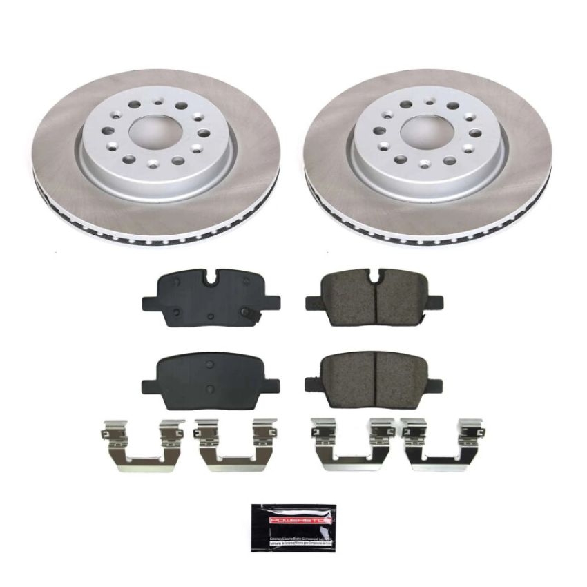 PowerStop SC8683 Semi-Coated Rotor and Low-Dust Ceramic Brake Pad Kit