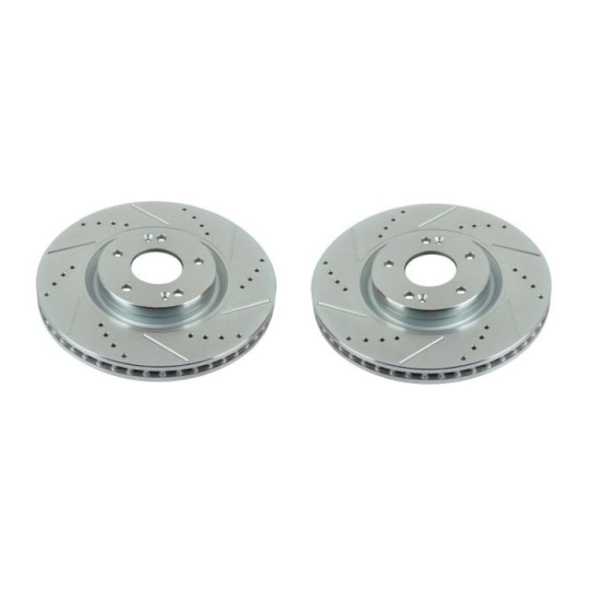 PowerStop JBR1554XPR PowerStop Evolution Performance Drilled, Slotted & Plated Brake Rotor Pair