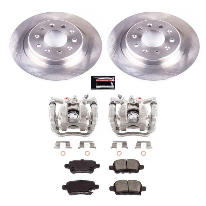 PowerStop KCOE7721 OE Stock Replacement Low-Dust Ceramic Brake Pad, Rotor and Caliper Kit