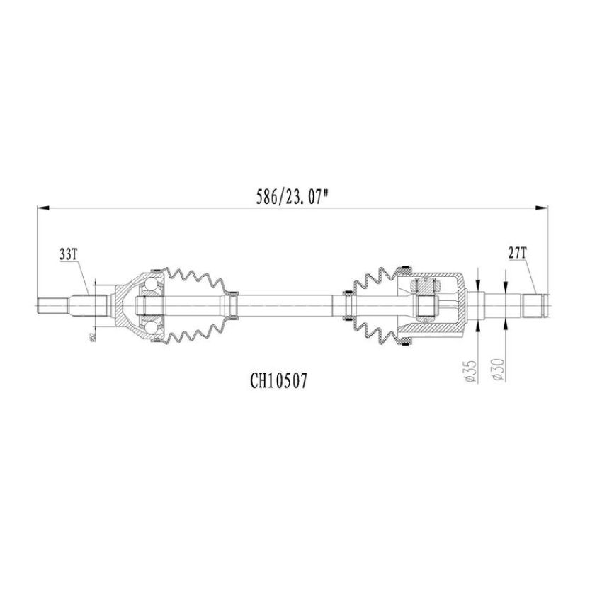 PROTECH AXLES CH10507 CV Axle Assembly