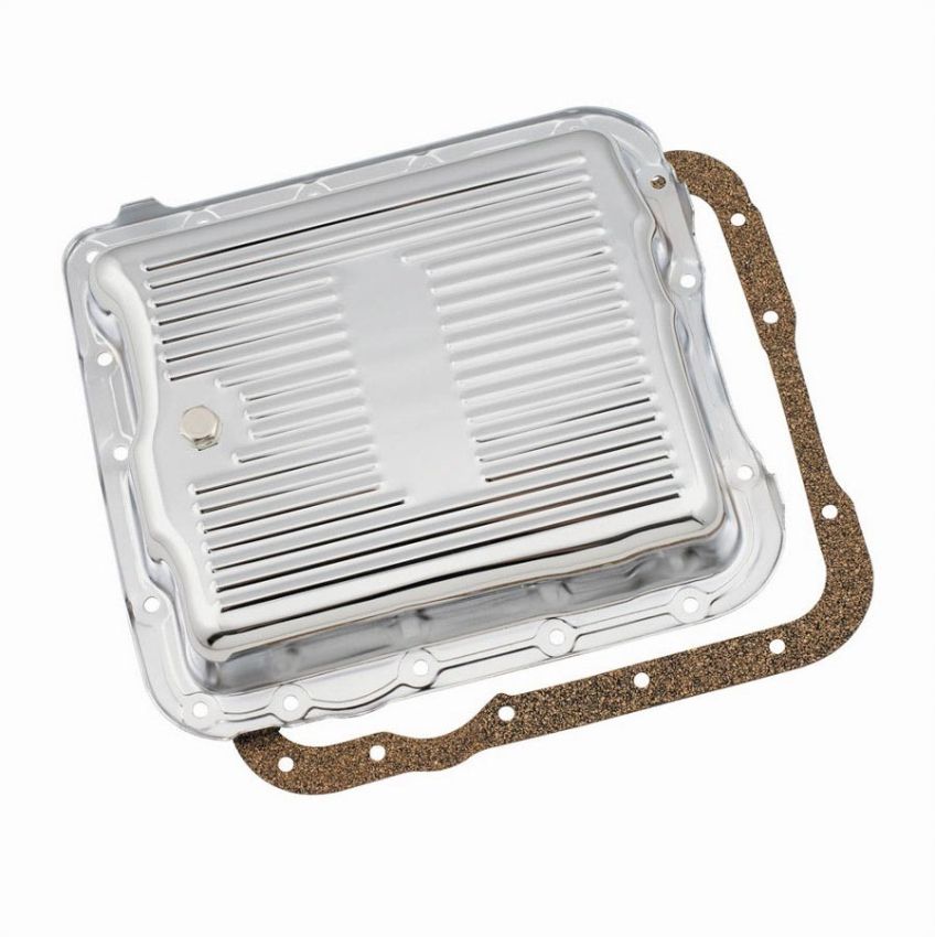 MR. GASKET MRG9732 700R4 Chrome Trans. Pan Stock Depth