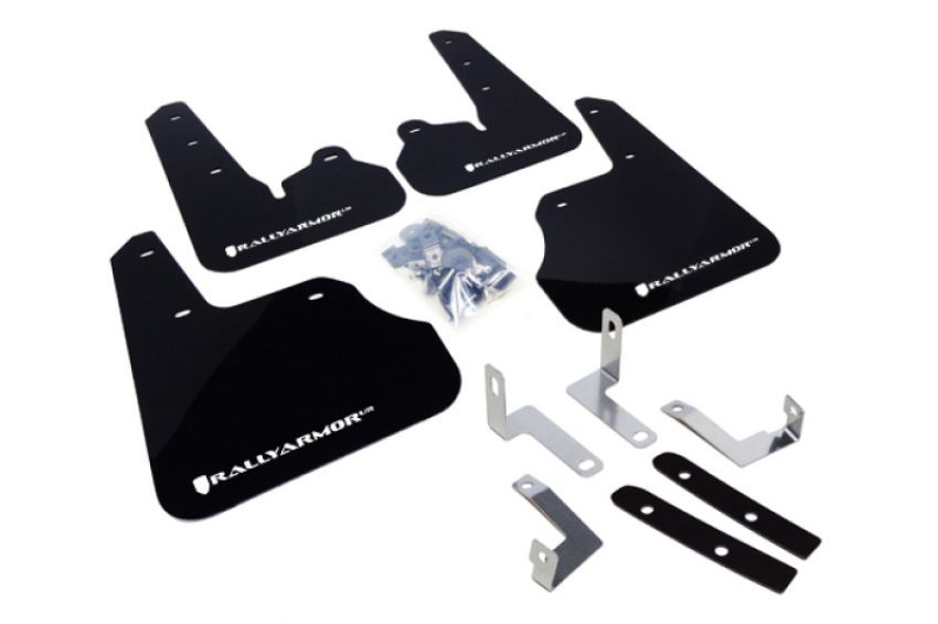 Rally Armor MF22-UR-BLK/WH Black Mud Flap/White Logo