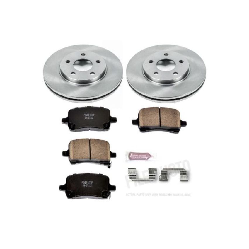 PowerStop KOE1617 OE Stock Replacement Low-Dust Ceramic Brake Pad and Rotor Kit