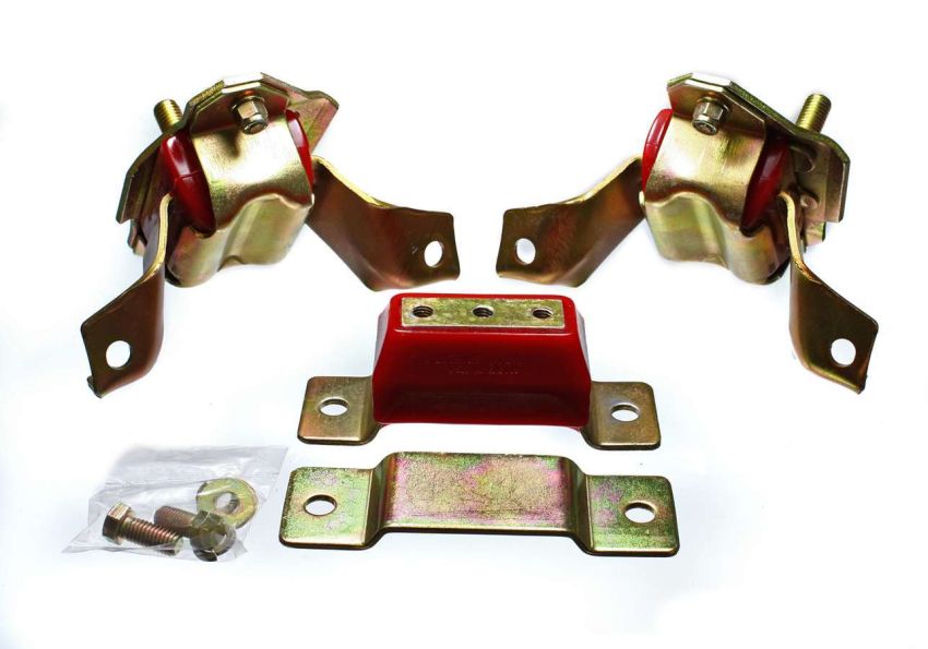 ENERGY SUSPENSION ENE4-1124R 5.0L Mustang Motor Mounts & Trans- Red